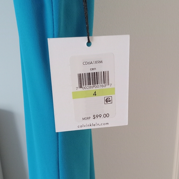 NWT Calvin Klein Blue Sleeveless Dress - Picture 2 of 3